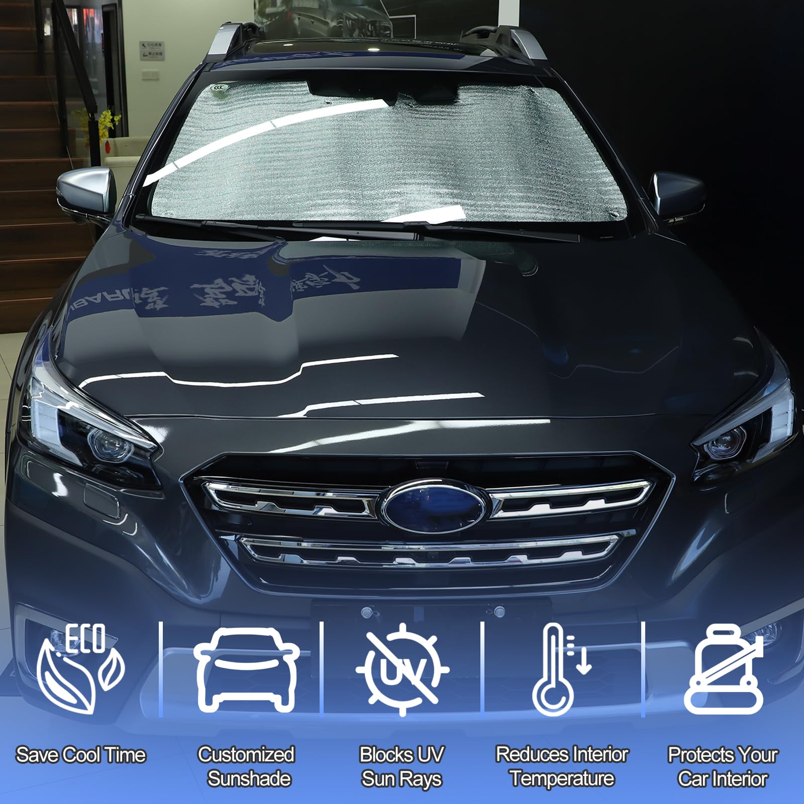 Parasol para parabrisas para Subaru Outback 2020-2024, parasol para ventana delantera, visera reflectante plegable, protector de pantalla, protector de pantalla UV, protector térmico que mantiene tu