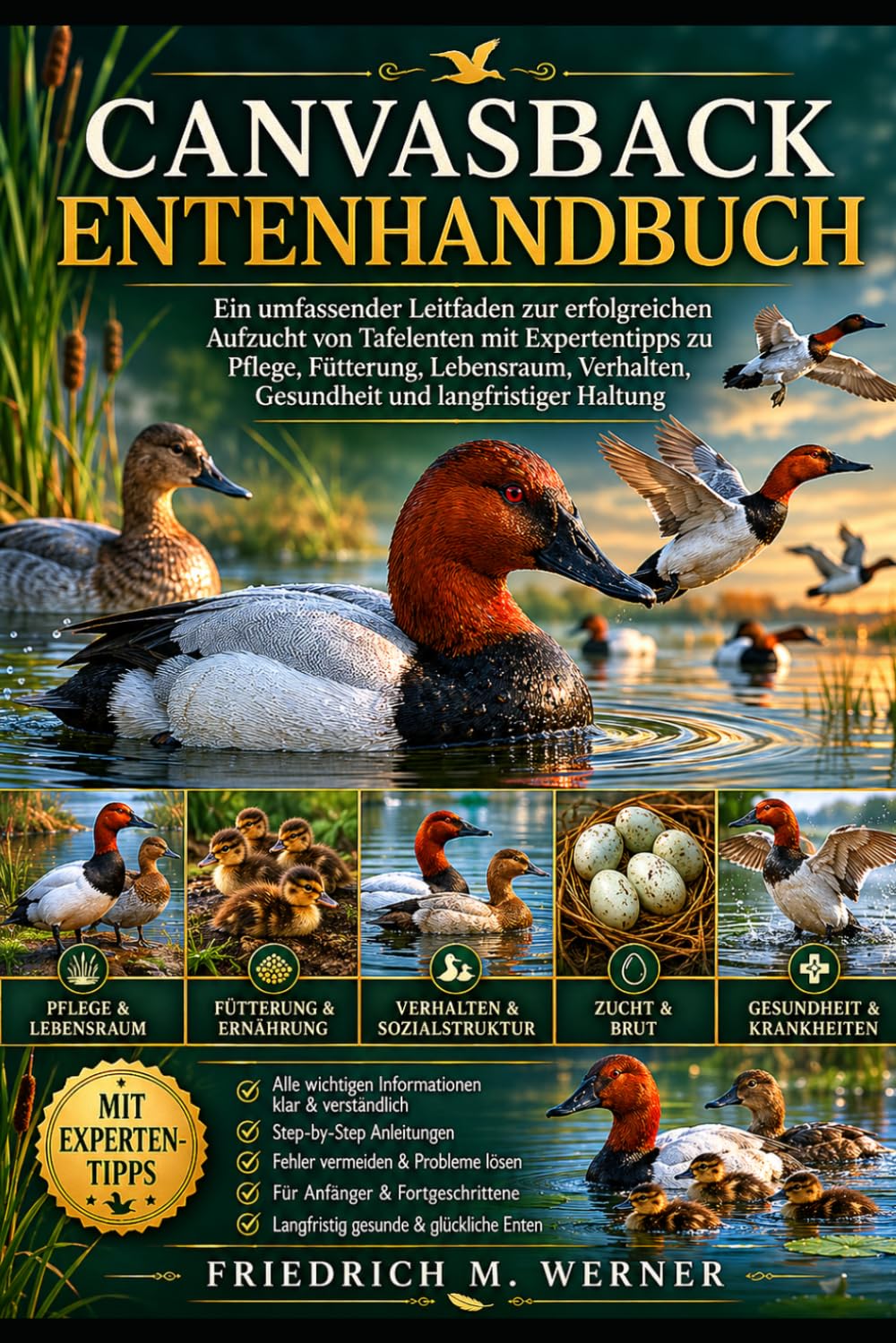CANVASBACK ENTENHANDBUCH: Ein umfassender Leitfaden zur erfolgreichen Aufzucht von Tafelenten mit Expertentipps zu Pflege, Fütterung, Lebensraum, Verhalten, Gesundheit und langfristiger Haltung