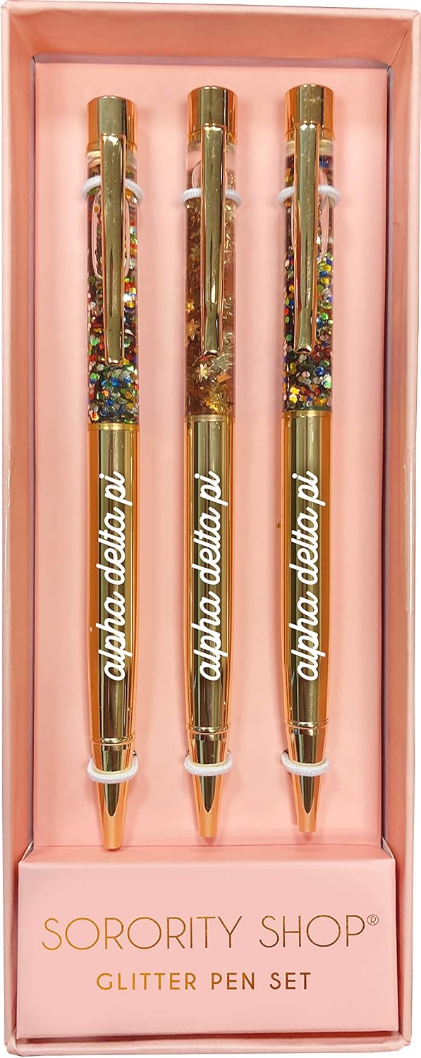 Alpha Delta Pi Sorority Glitter Pen Set