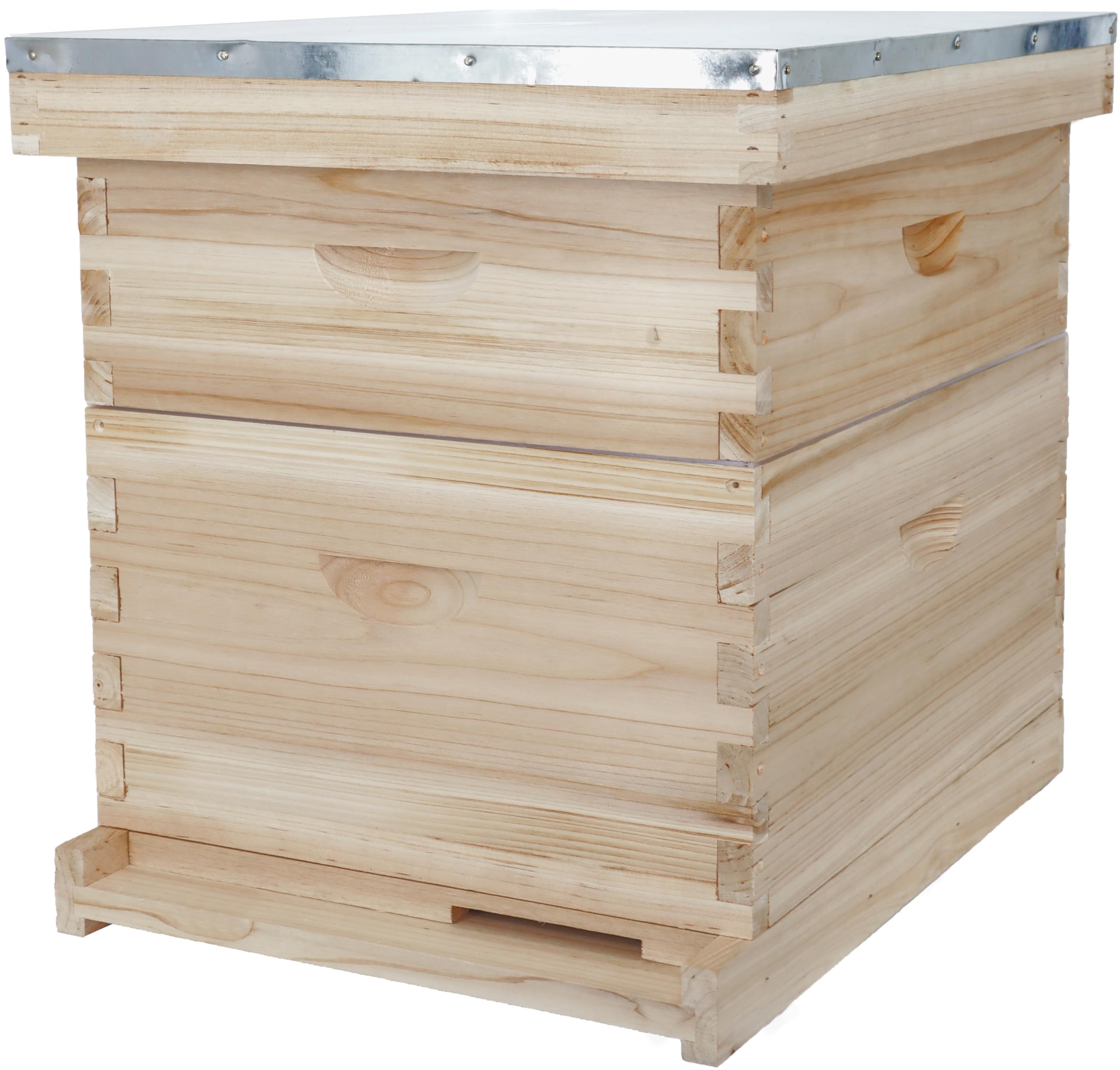 BeeCastle 8-Frame Complete Bee Hives and Supplies Starter Kit,Beehives for Beginners with Beehive Frame and Waxed Foundation (1 Deep Bee Box & 1 Medium Super Bee Box)