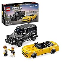 LEGO Speed Champions Mercedes-AMG G 63 e Mercedes-AMG SL 63, Macchine Giocattolo da Costruire, 2 Modellini di Auto per Bambini e Bambine da 10 Anni con Minifigure di Piloti, Regalo di Compleanno 76924