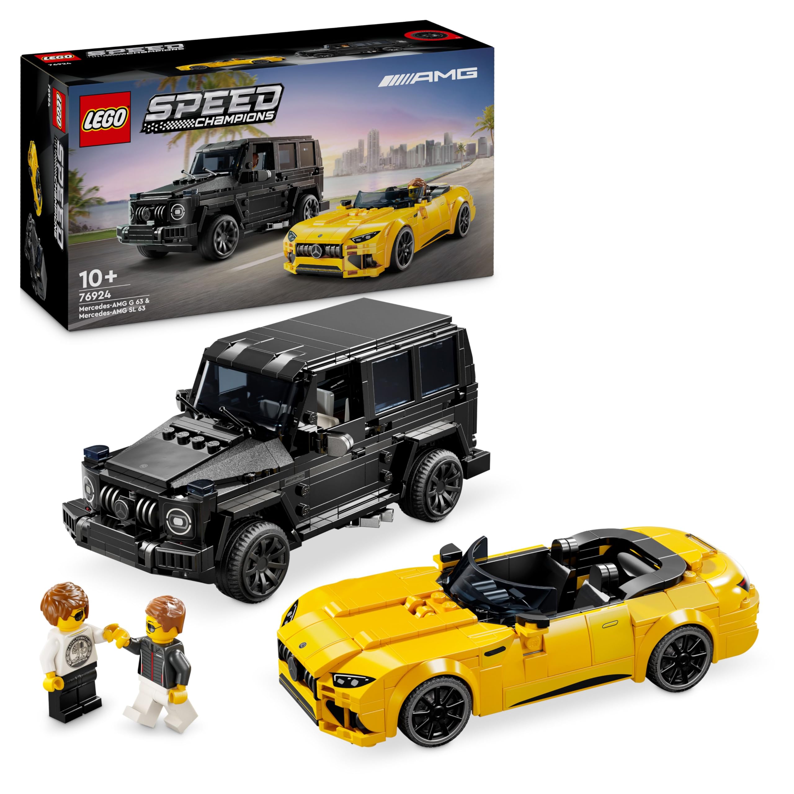LEGOSpeed Champions Mercedes-AMG G 63 & Mercedes-AMG SL 63 Car Toys, Vehicle Playset for Kids, 2 Building Sets with 2 Driver Minifigures, Gift for 10 Plus Year Old Boys and Girls 76924