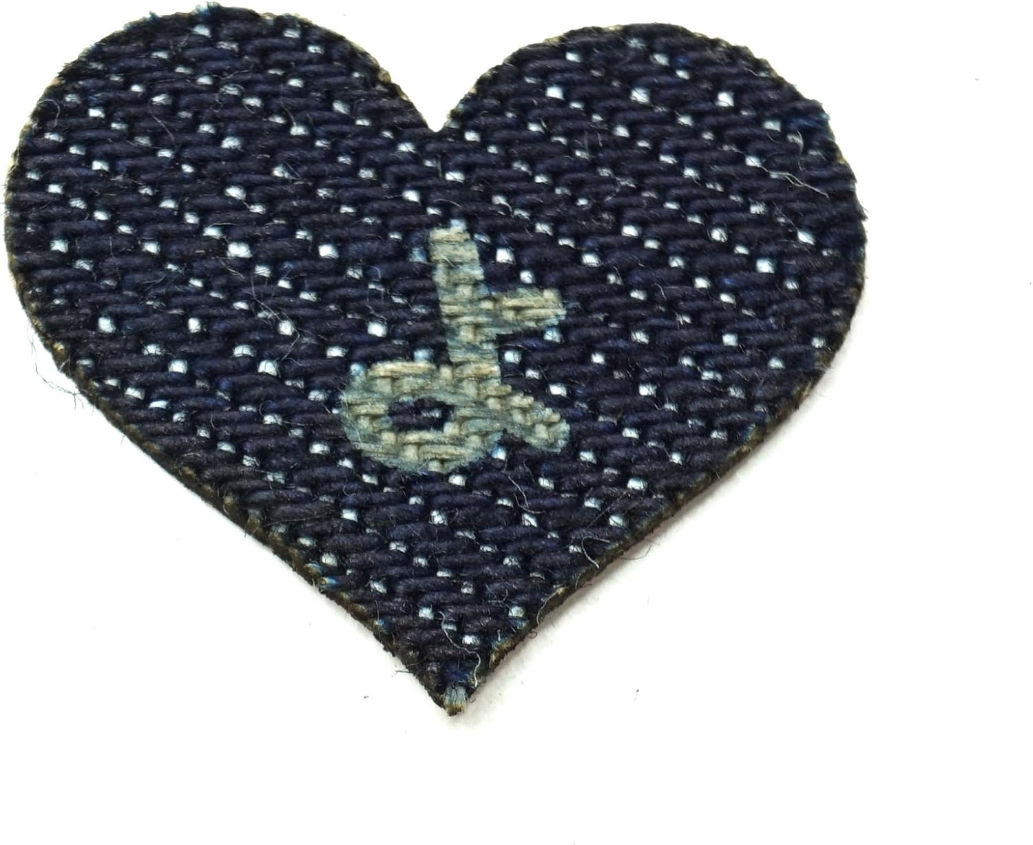 アイロン接着可能 アップリケ ワッペン デニム生地 ひらがな よ