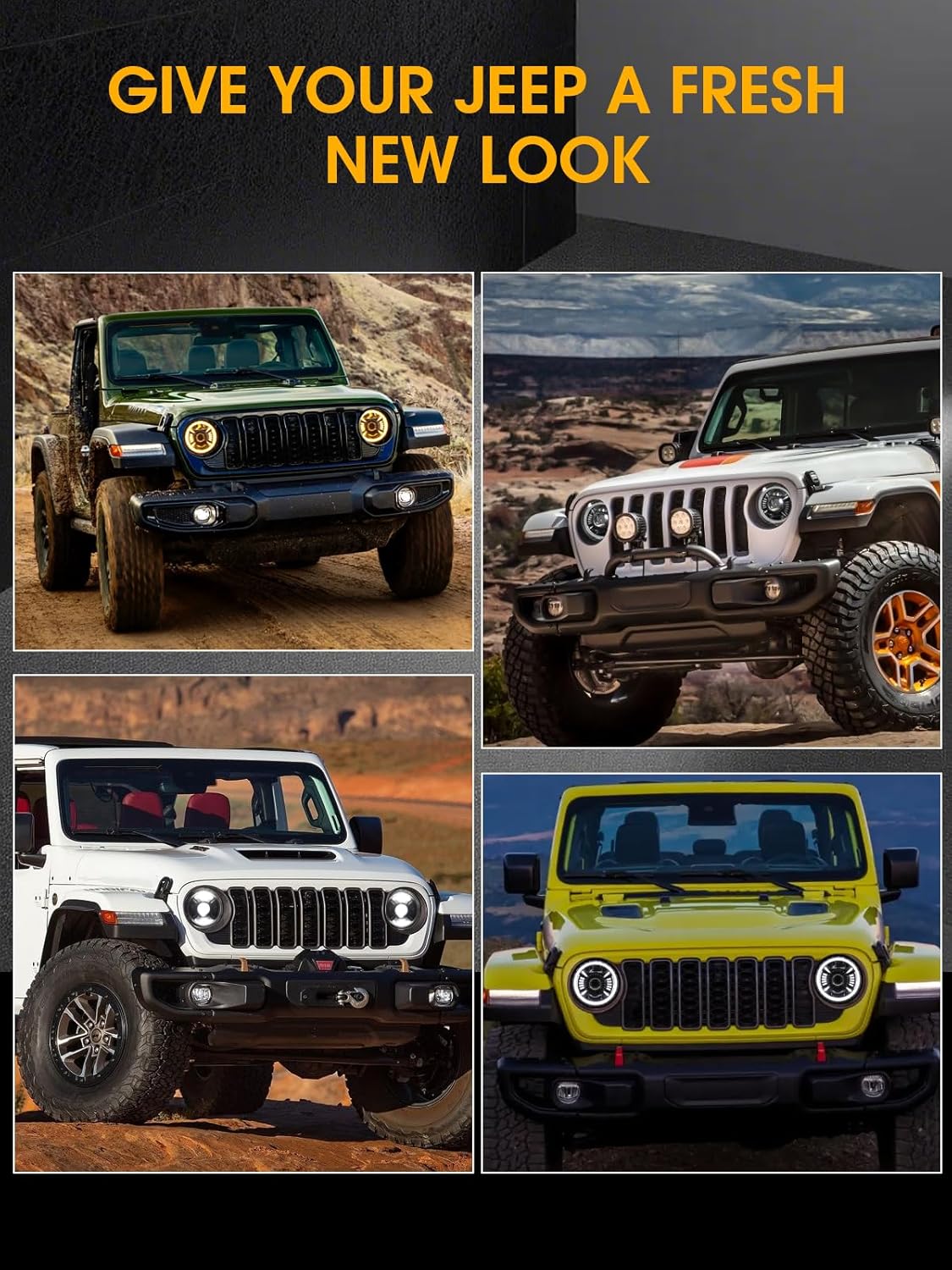 UNI-SHINE 2 Pack 9 Inch LED Headlights Compatible with Jeep Wrangler JL/JLU 2018-2026, Gladiator JT 2019-2026 DRL and Turn Signal, High/Low Beam Halo Lights DOT Approved