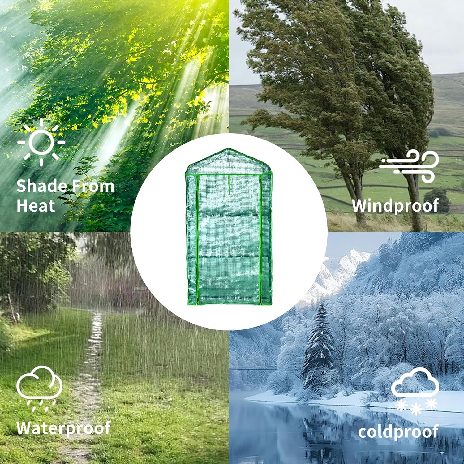 3 Tier Mini Indoor Greenhouse,27"x19"x49" Greenhouse for Indoors&greenhouses for Outdoors with PE Cover and Roll-Up Zipper Door