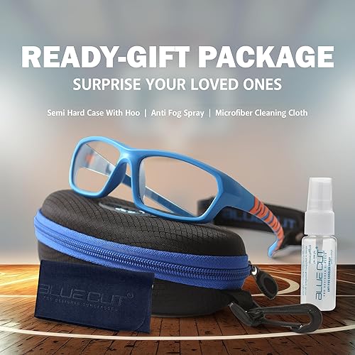 Miniatura 34 de BLUE CUT Gafas de protección deportiva, lentes antiniebla, gafas de seguridad para baloncesto, pickleball y todos los deportes al aire libre Azul