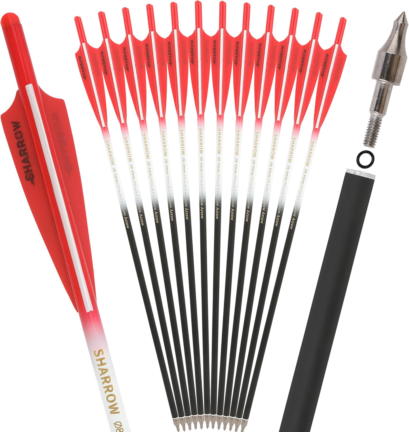 Camo Crossbow Bolts 16 17 18 20 22 inch Carbon Hunting Arrows Crossbow Arrows 6/12Pack (12, Style I, 16 inch)