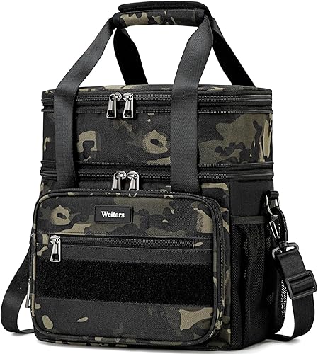 Miniatura 1 de Weitars Lonchera táctica, grande expandible de dos pisos para hombres, bolsa de almuerzo aislada para mujeres, duradera, impermeable, a prueba de