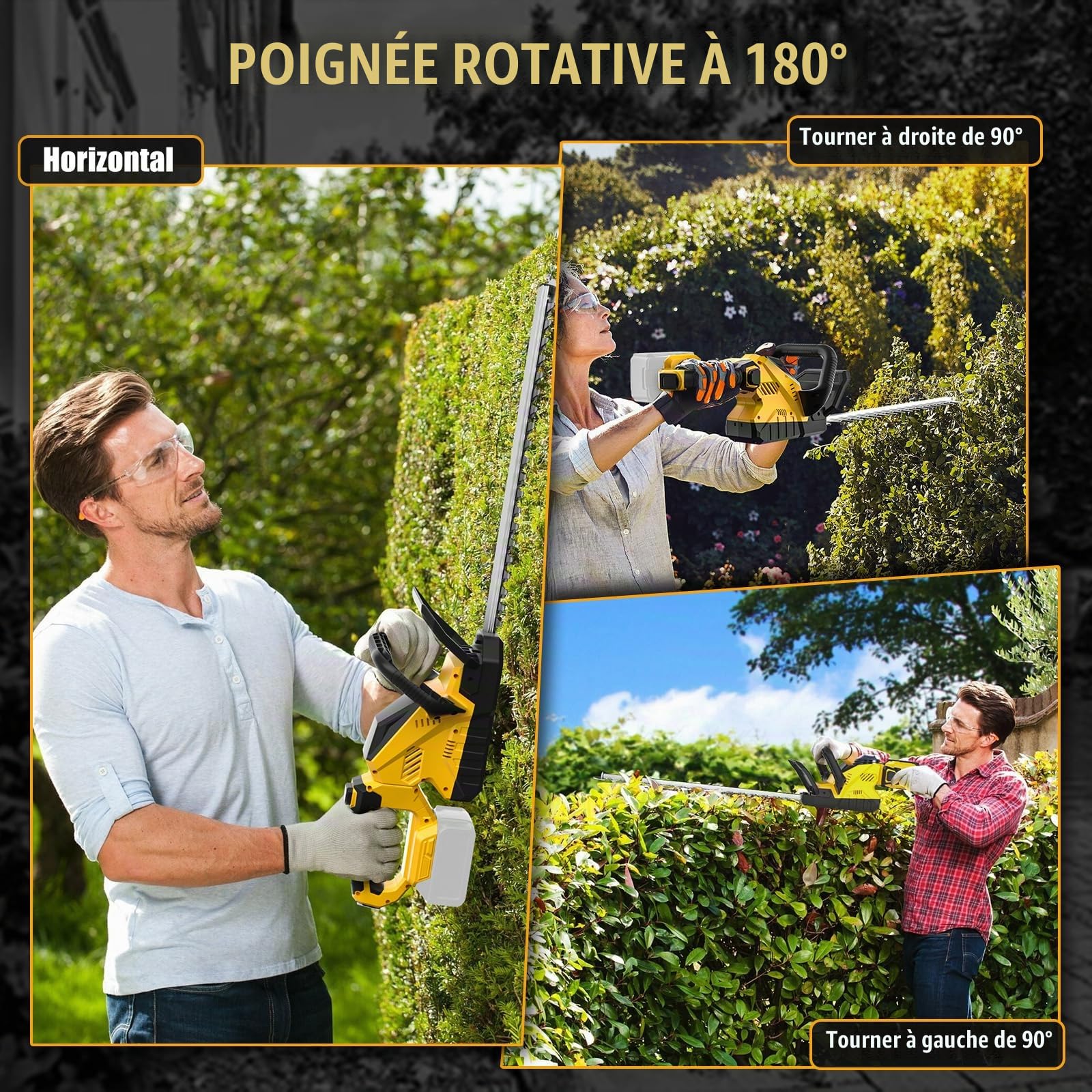 Taille Haie Batterie sans Fil Compatible avec Dewalt 20V 18V sans Batterie