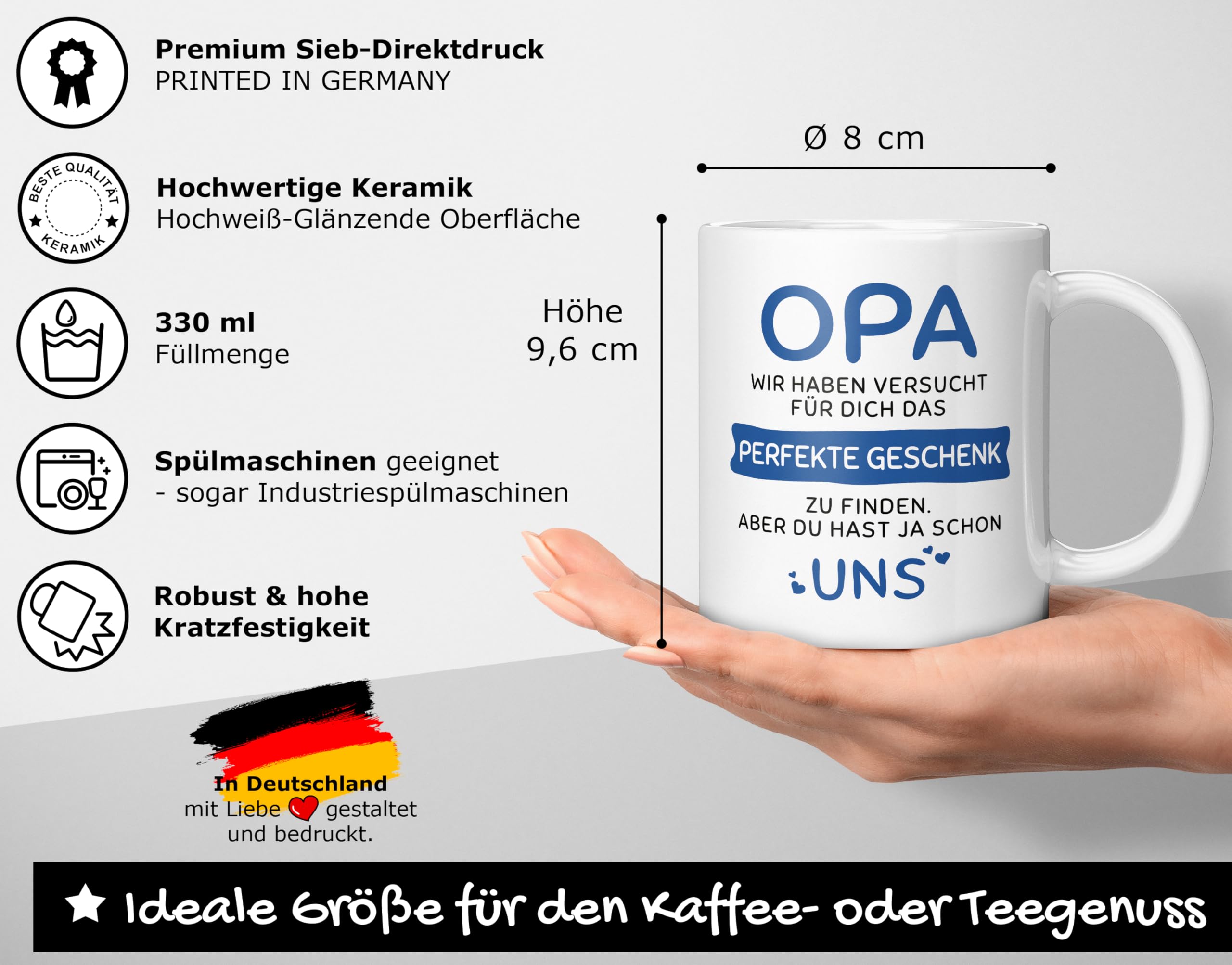 Qtencas Isolierte Reisebecher-Set Für Oma & Opa – 590 Ml, Schwarz & Weiß – Perfektes Geschenk Zu Weihnachten, Geburtstag Oder Jubiläum