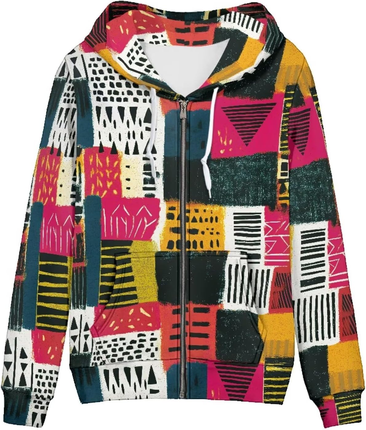 Amzbeauty Long Sleeve Hoodies For Women Zip Up Cute Printed Casual Drawstring Hooded Sweatshirts