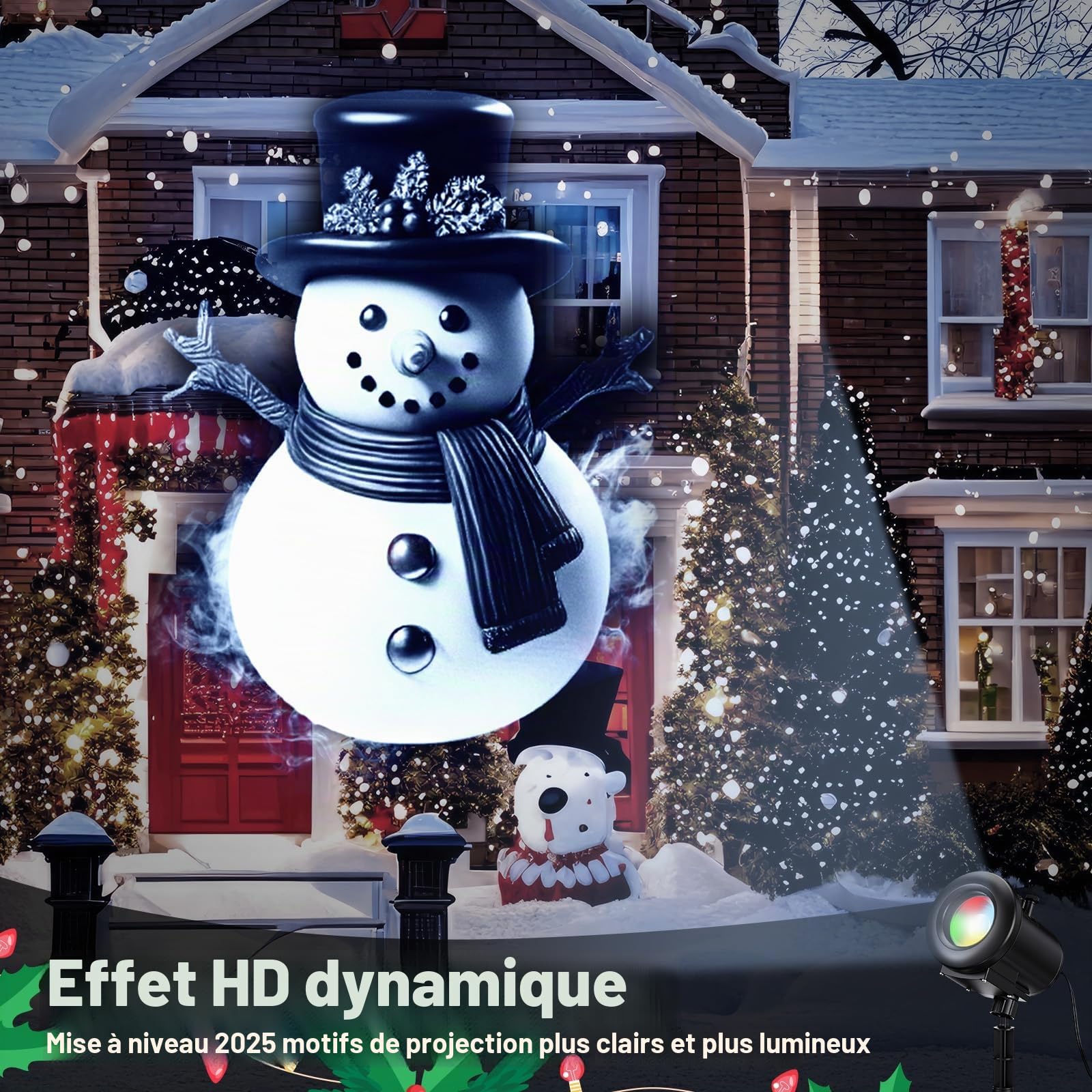 Weewooday Projecteur Halloween et Noël 3D avec 12 Motifs HD, Lumières 4 Couleurs, Télécommande et Minuterie, Déco Jardin, Fenêtre, Intérieur Extérieur