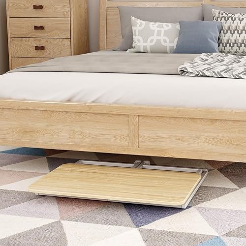 Miniatura 8 de JSB Pequeño escritorio plegable para computadora con bolsa de almacenamiento y gancho para escritura, mesa de trabajo industrial moderna para