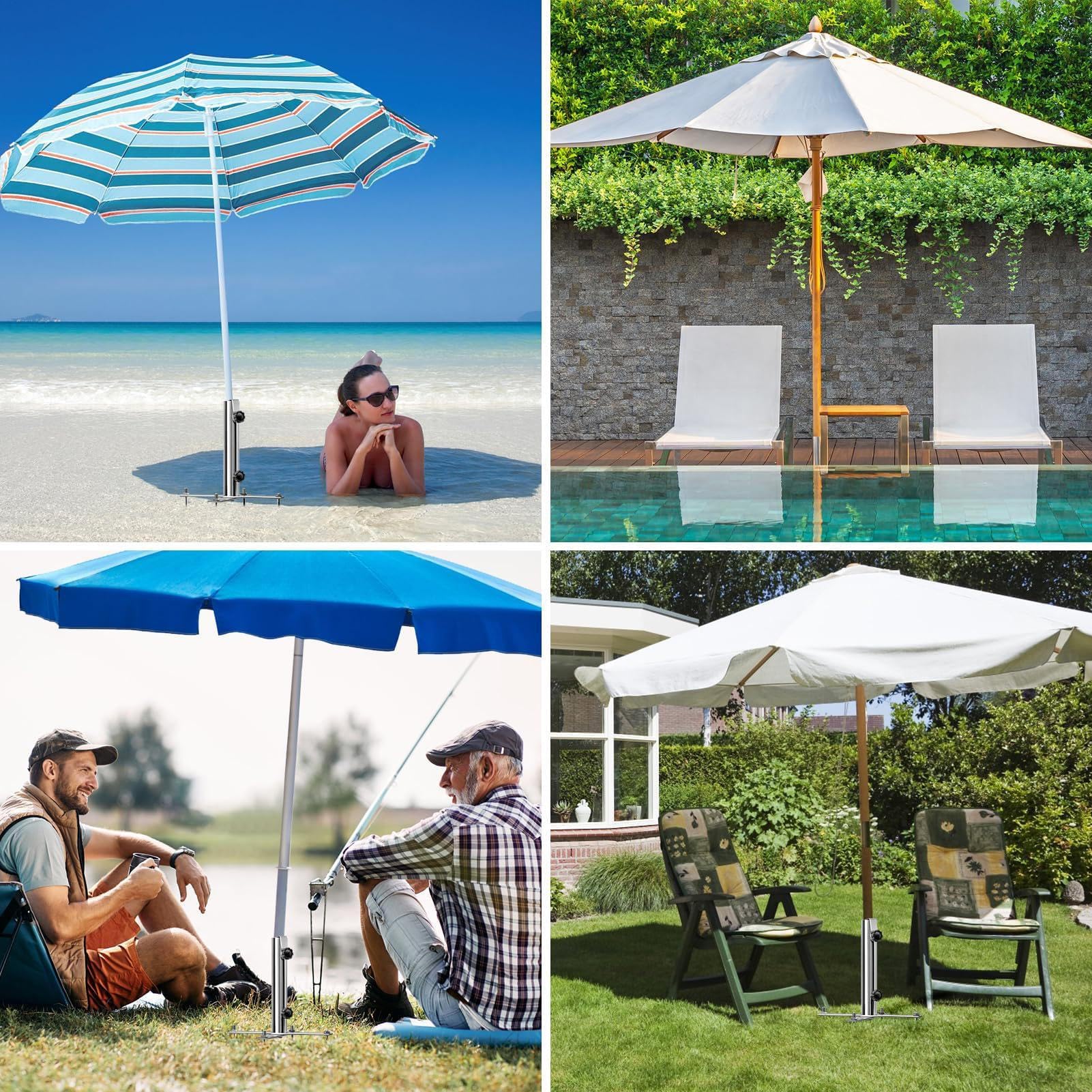 Wytrzymały stabilizator do parasola plażowego, na patio, ogród, basen, kemping, kotwica do użytku latem, idealna do wietrznych warunków