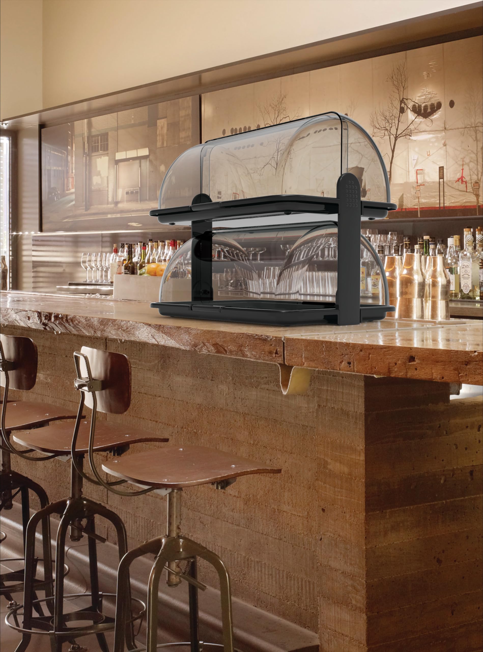 Biesse - Vitrina para Alimentos, Grande, Doble, Plástico (Cromo)