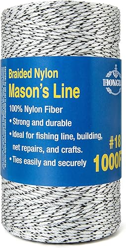 Miniatura 31 de HONGDA Líneas de cuerda de mampostería profesional, 500 pies #18 de nailon trenzado de nailon mason, cuerda duradera y versátil para proyectos