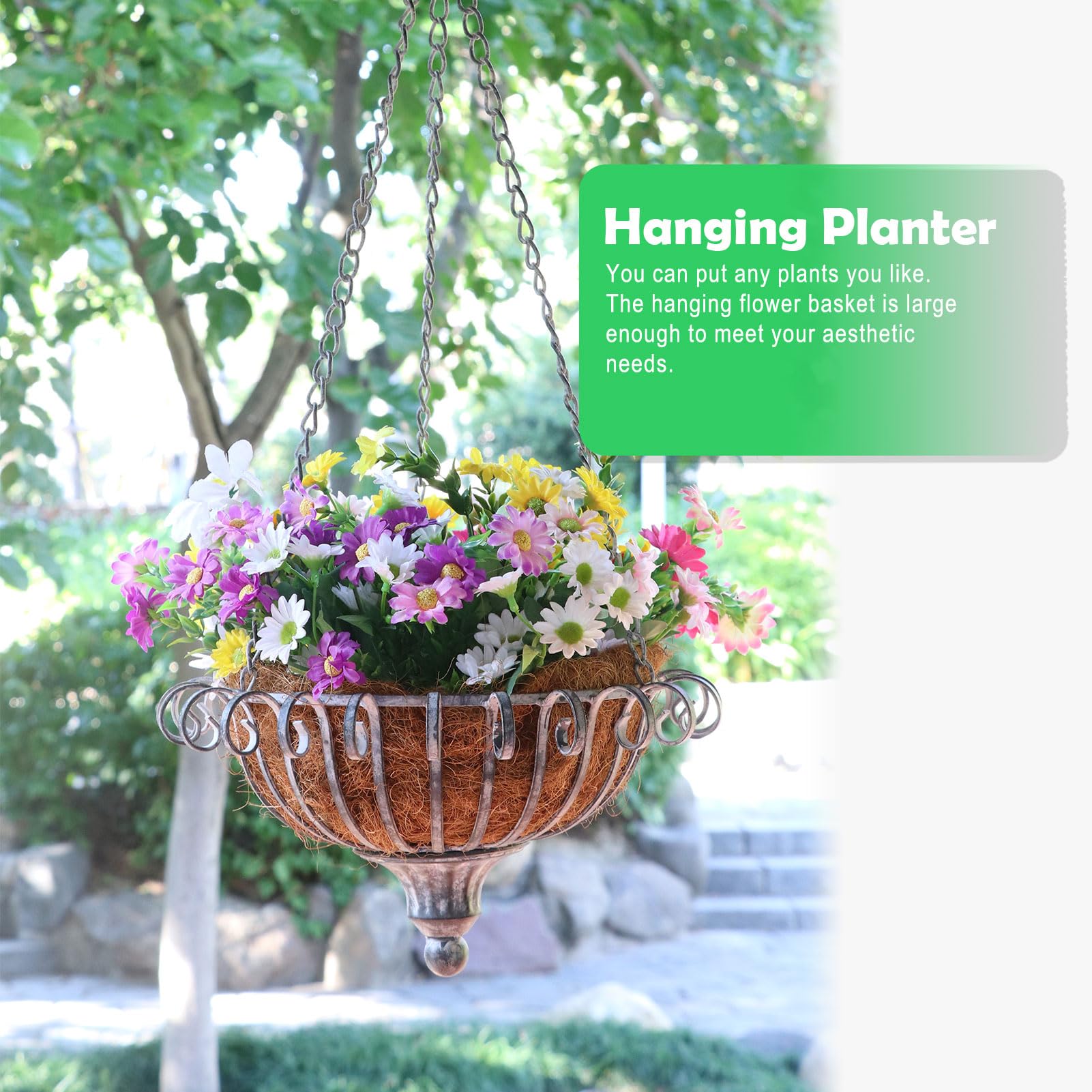 Amazon.com: MNRYLKB Metal Hanging Planters,Vintage Hanging Baskets for  Plants Outdoor,Garden, Patio, Deck, Porch Decor : Patio, Lawn & Garden