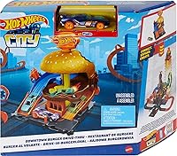 Hot Wheels City Burger Drive-Thru Playset with 1 Car - Connects to Tracks & Sets, Fun Gift for Kids 4-8