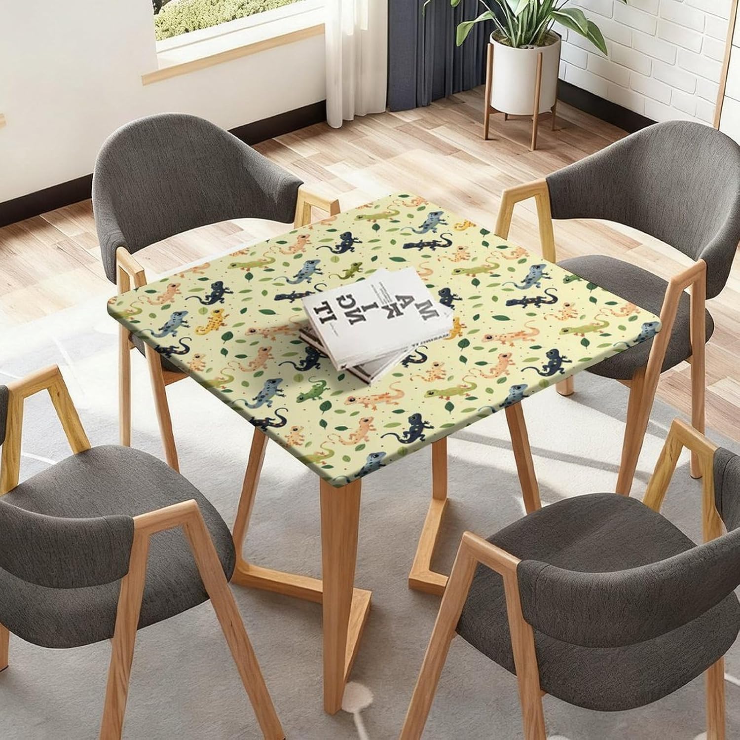 Spring Geckos Square Tablecloth Print Table Cloths Table Cover Wedding Party Holiday Decor