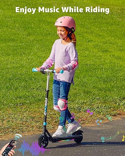 Miniatura 3 de Gyroor H30 Max Scooter eléctrico para niños, pantalla LED, potente motor de 150 W, sistema de freno doble, altura y velocidad ajustables, los