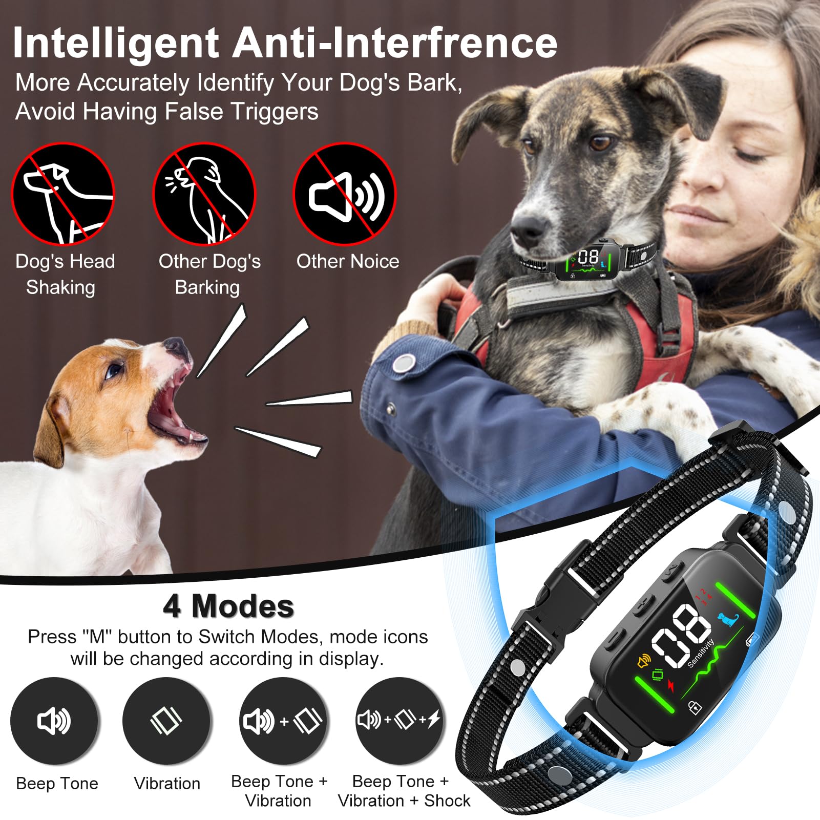 Collars Cruel Dog EBL Automatic For Large Dogs With Bark Collar
