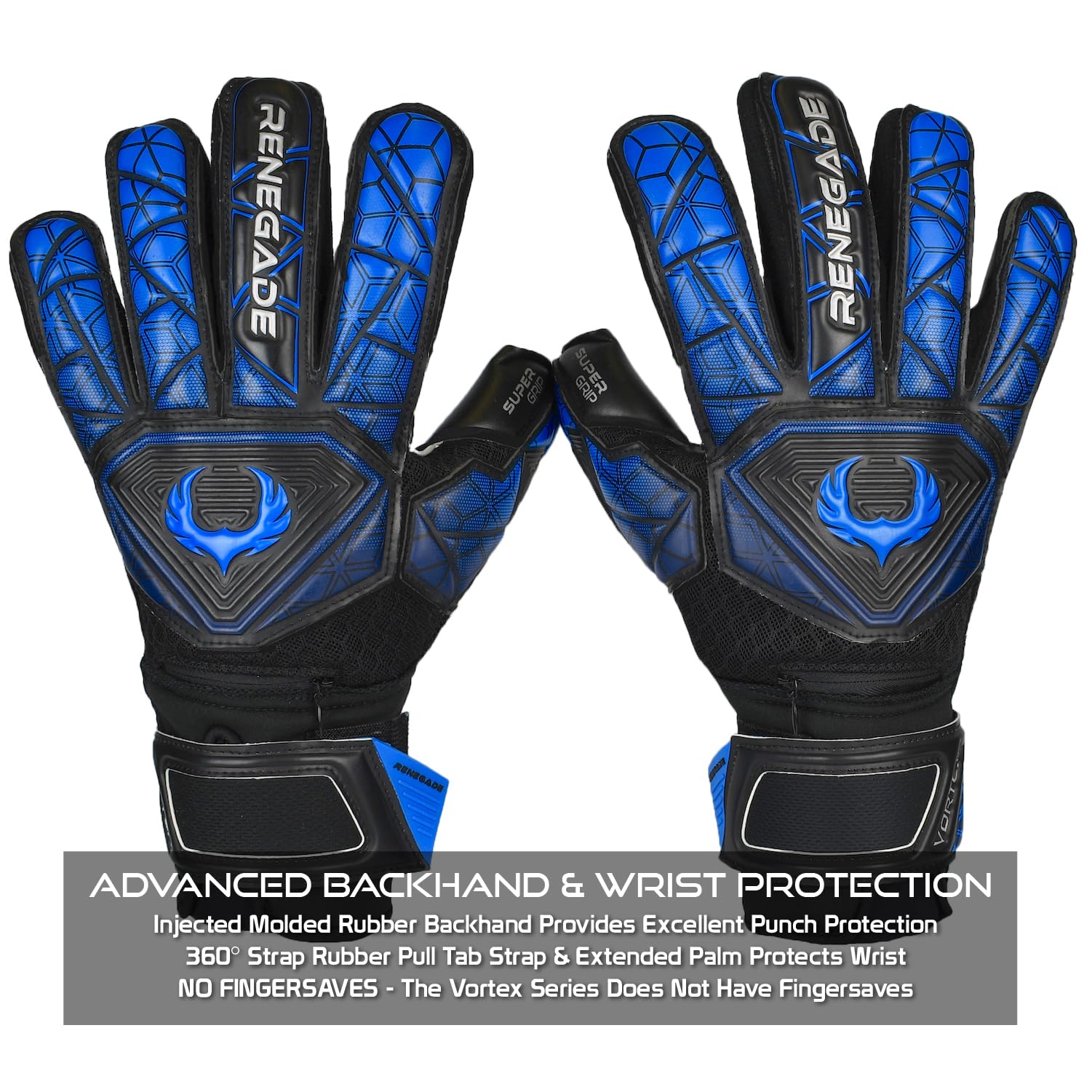Renegade GK Vortex Guantes De Porteros con Microbe-Guard (Talla 6-11, 3 Estilos) | 3.5+3mm Hyper Grip |Guante del Portero De Alto Nivel | Mejor Agarre, Protección Y Comodidad | Adulto, Niños