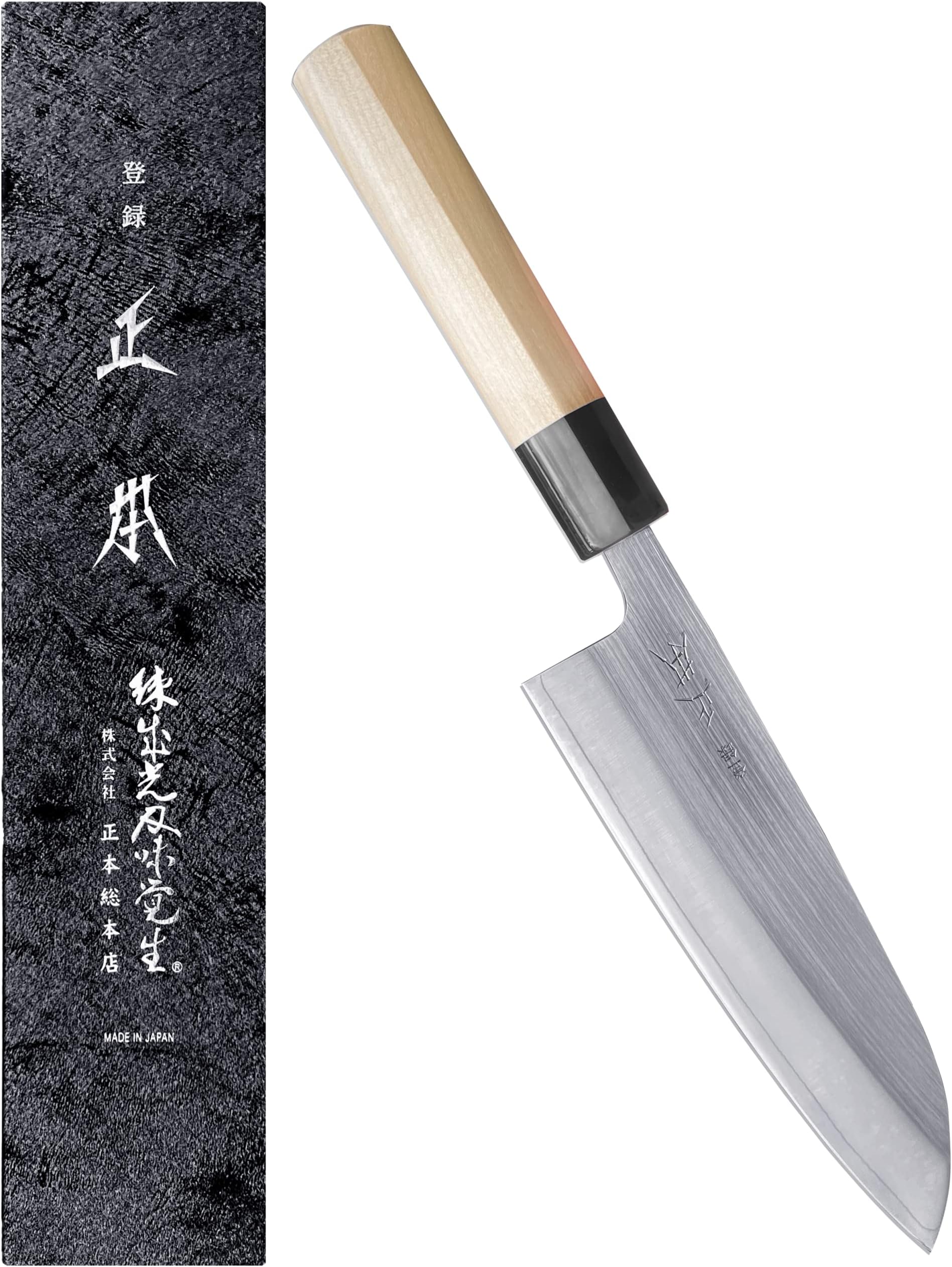 FH Japanese Santoku Knife 6.5" (165mm), Made in JAPAN, Professional Japanese All purpose Kitchen Knife, Japanese High Speed Stainless Steel Blade, WA Wood Handle [Tokyo Store Exclusive]
