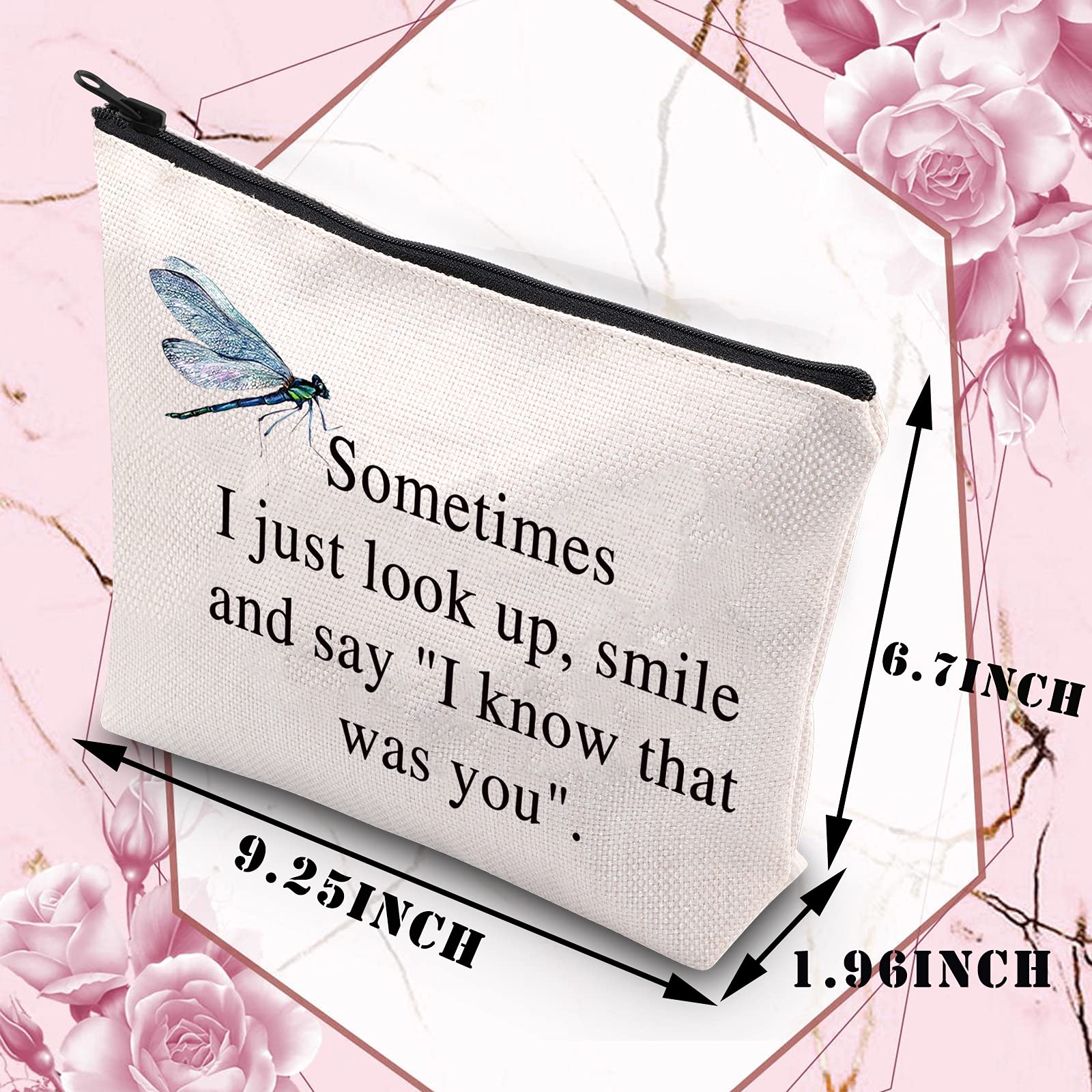 PLITI Dragonfly Memorial Gifts Sometimes I Just Look Up Smile and Say I Know That was You Dragonfly Makeup Organizer Bag(That was You Dragonfly U) - Image 2