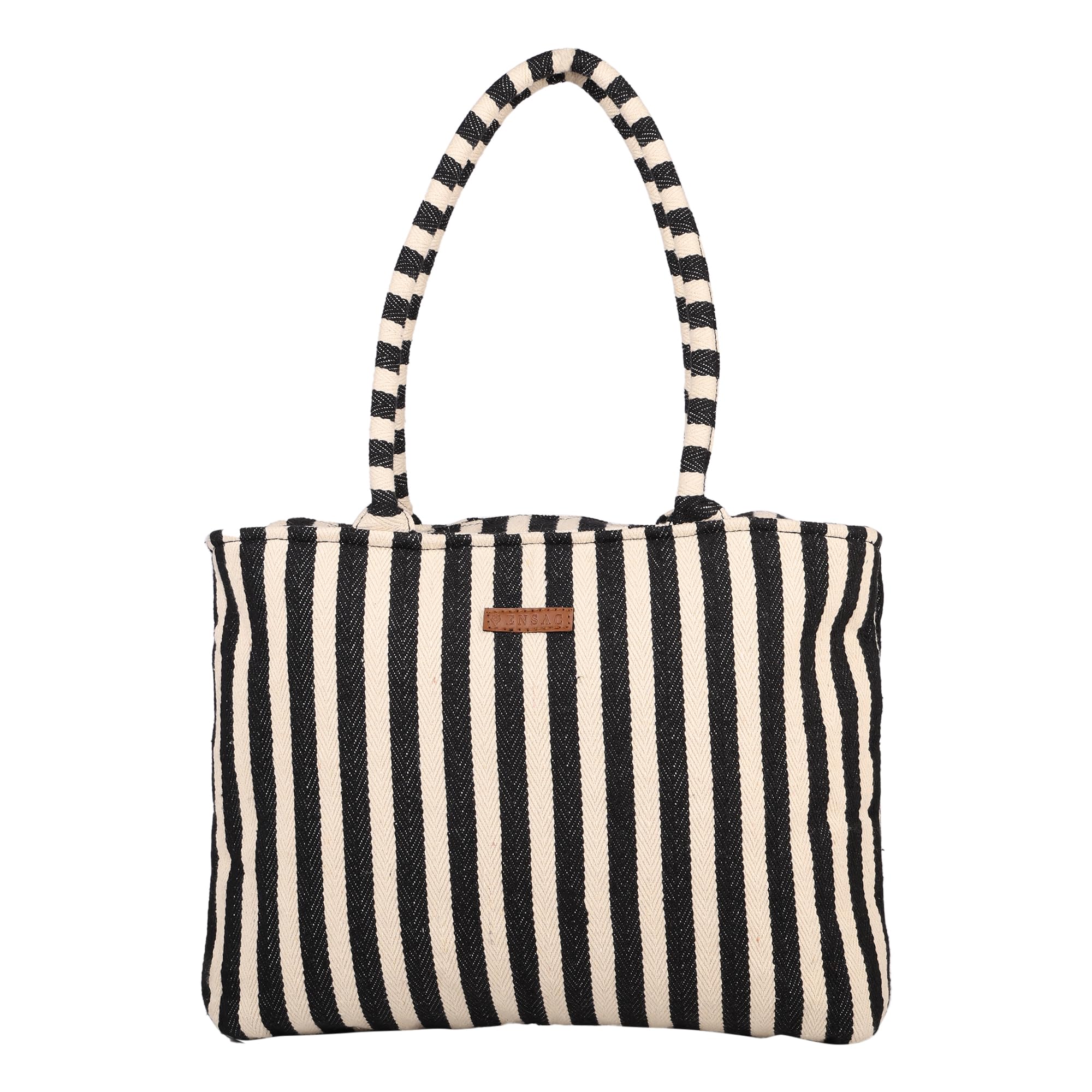 Premium Cotton Tote Bag for Women, Stylish Handbag for women with Zip Closure | Fit for Office Bag, College, Travel Use | Handcrafted in India-image-27