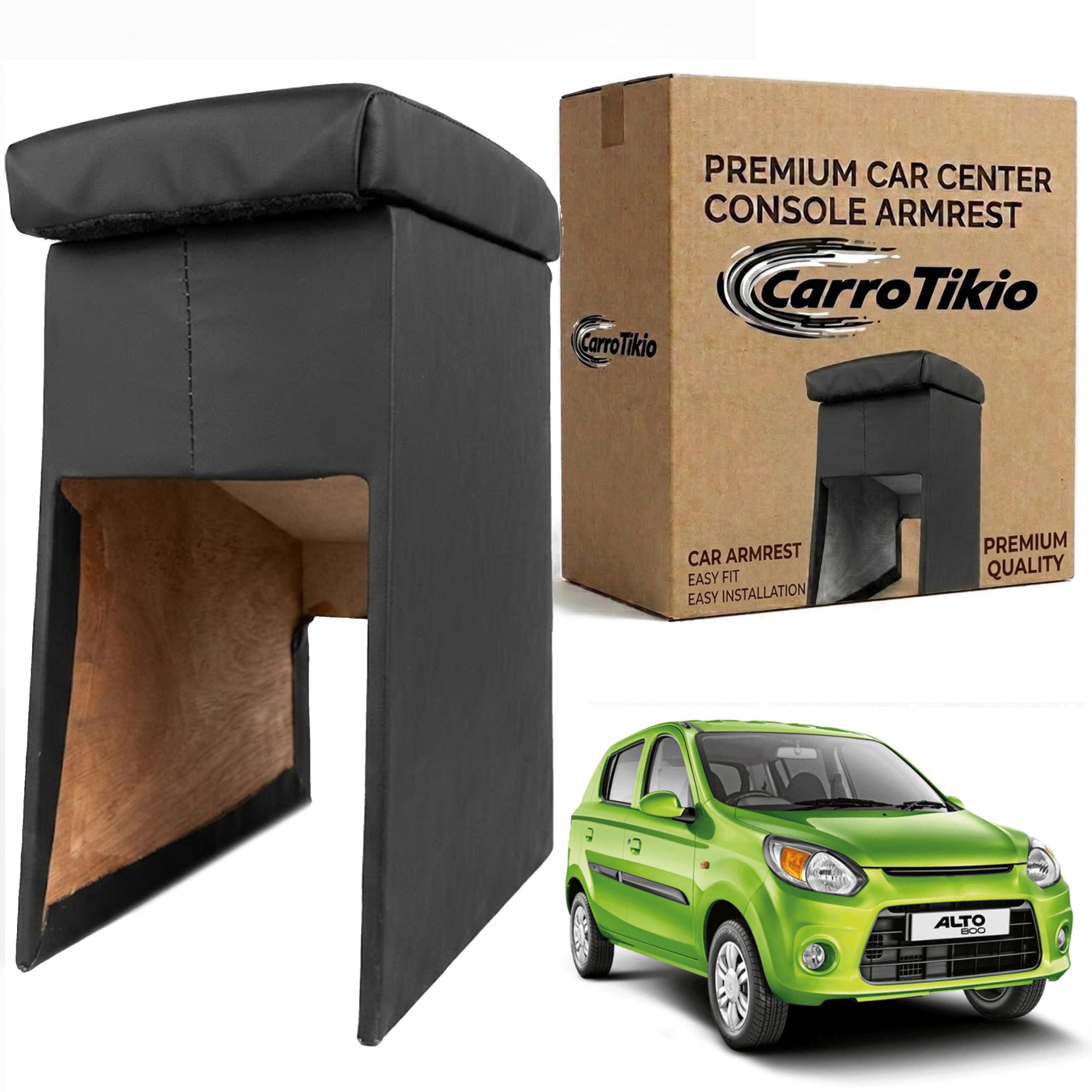 Armrset Black Compatible with ALTO 800 / Wooden armrest. Custom fit With compartment. Easy to install | Wooden Armrest-image-18