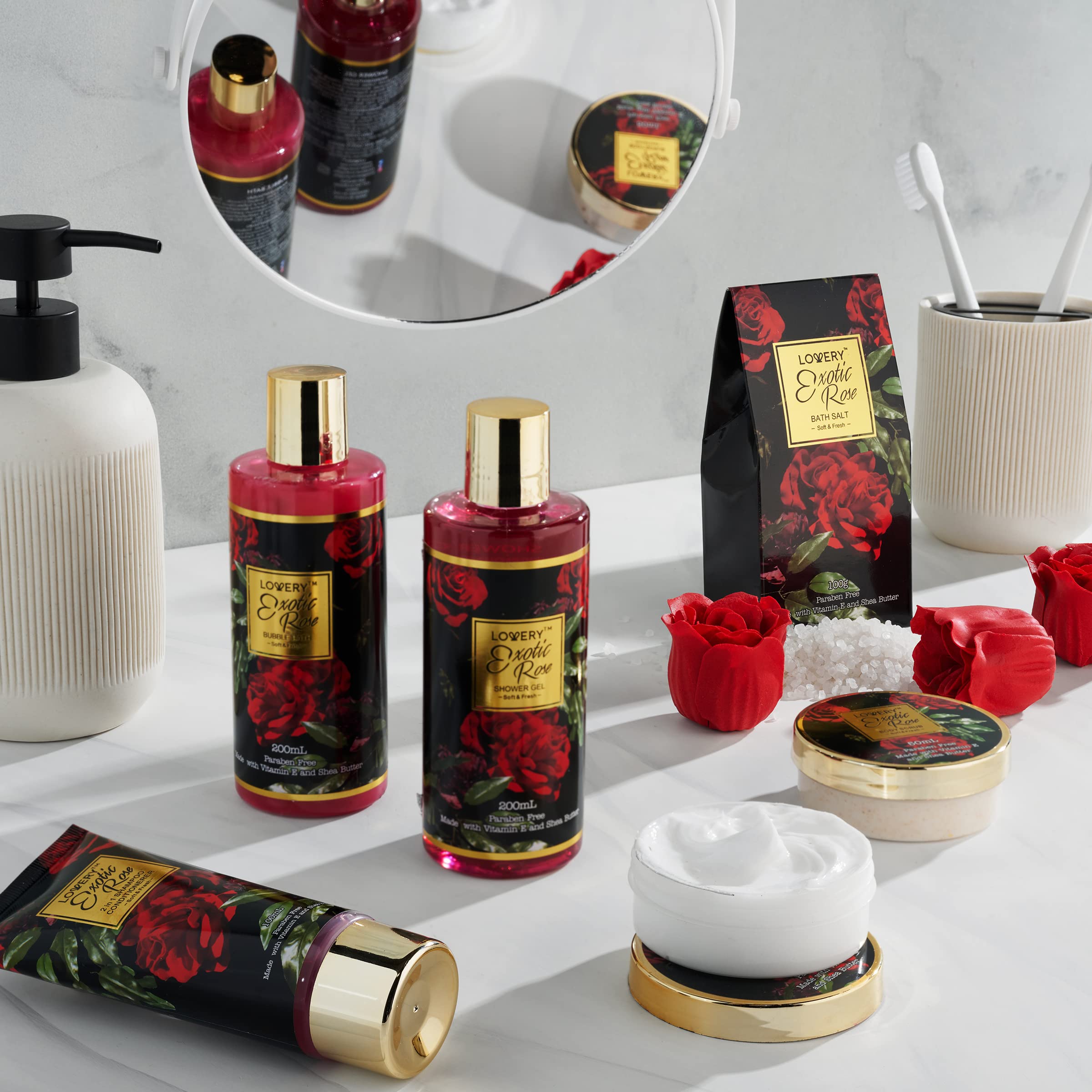 Lovery 17-Piece Bath and Body Gift Set, Home Spa Basket