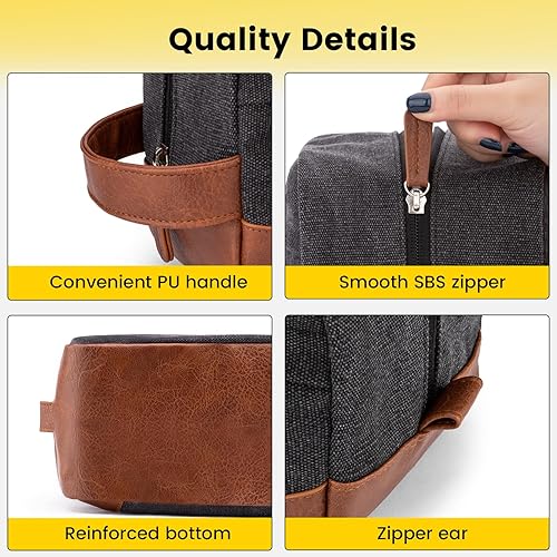 Miniatura 3 de Vorspack Dopp - Bolso de lona colgante para productos de aseo personal para hombre, ideal para artículos de afeitar, resistente al agua, bolso de