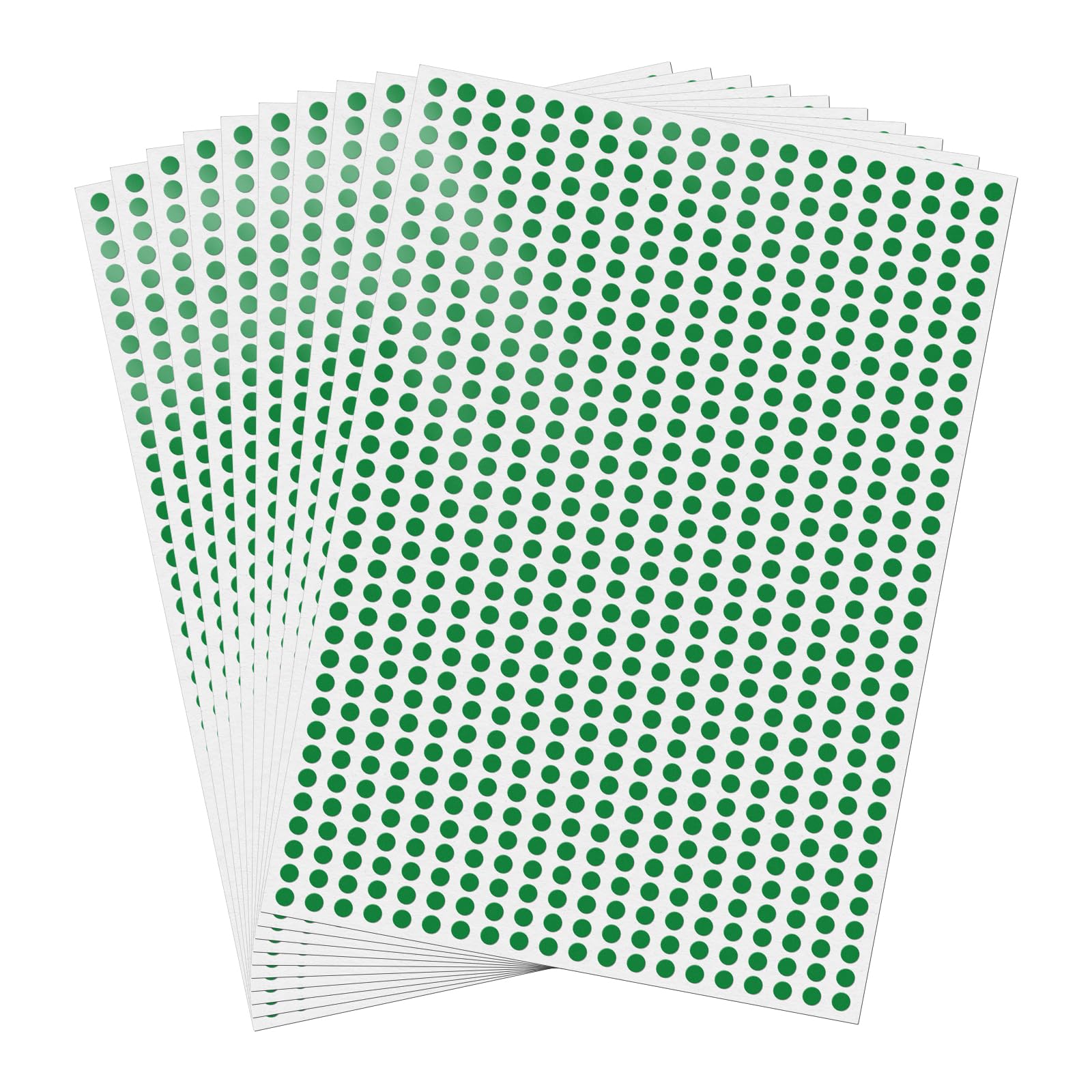 FINDAT 7000 PCS Green Dot Stickers 6mm Colour Coding Labels Sticky Dots Waterproof Self Adhesive Circle Round Stickers for School DIY Calendar
