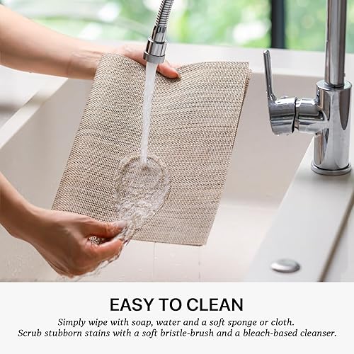 Miniatura 4 de LEXMORE Juego de 6 manteles individuales tejidos de viniloplástico para mesa de cocina, interiorexterior, lavable, manteles individuales lavables