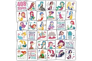Partywind 408 Mermaid Temporary Tattoos: Enchanting Undersea Adornments for Kids