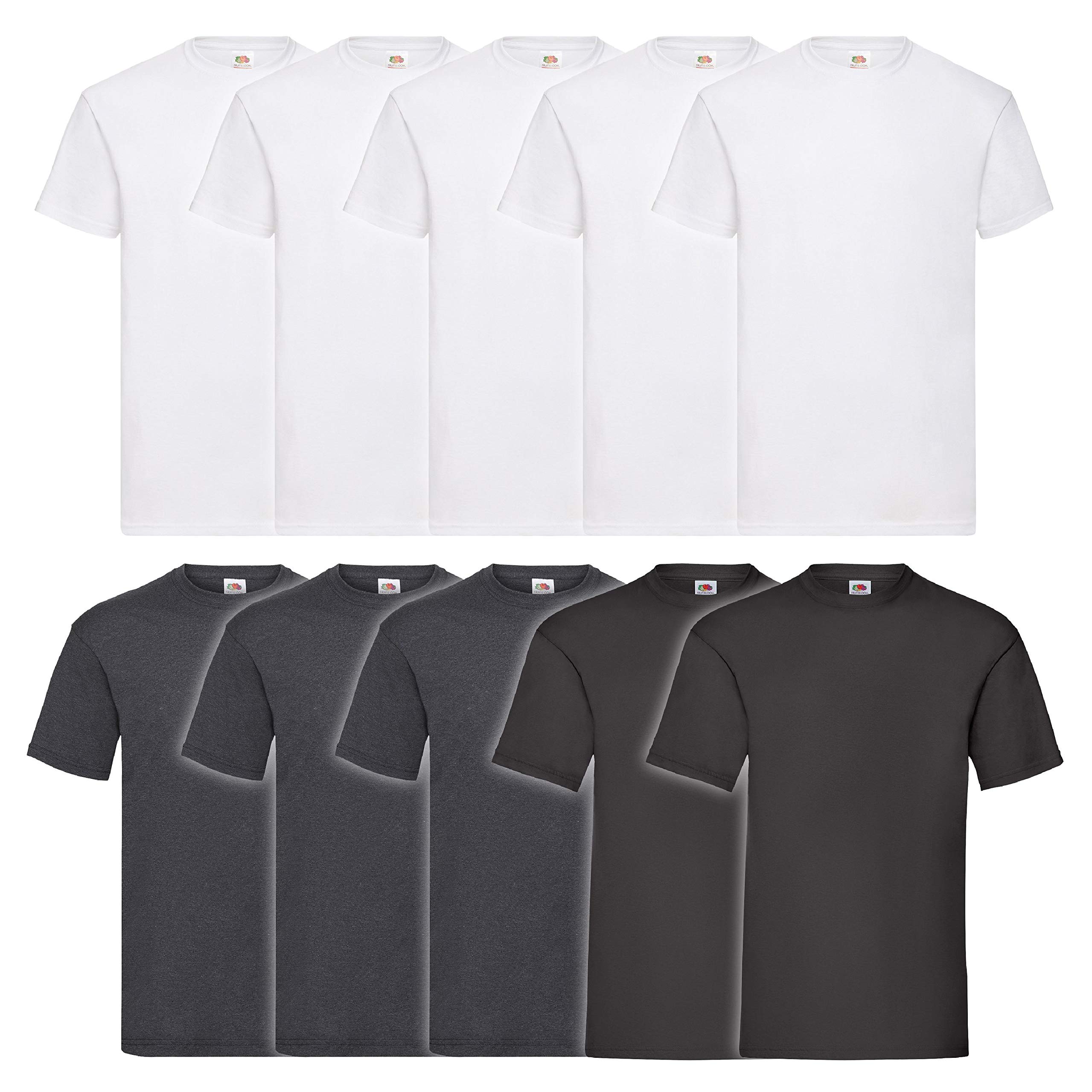 Fruit of the Loom Lot de 10 t-shirts pour homme, Lot de 10 couleurs B108, XXL