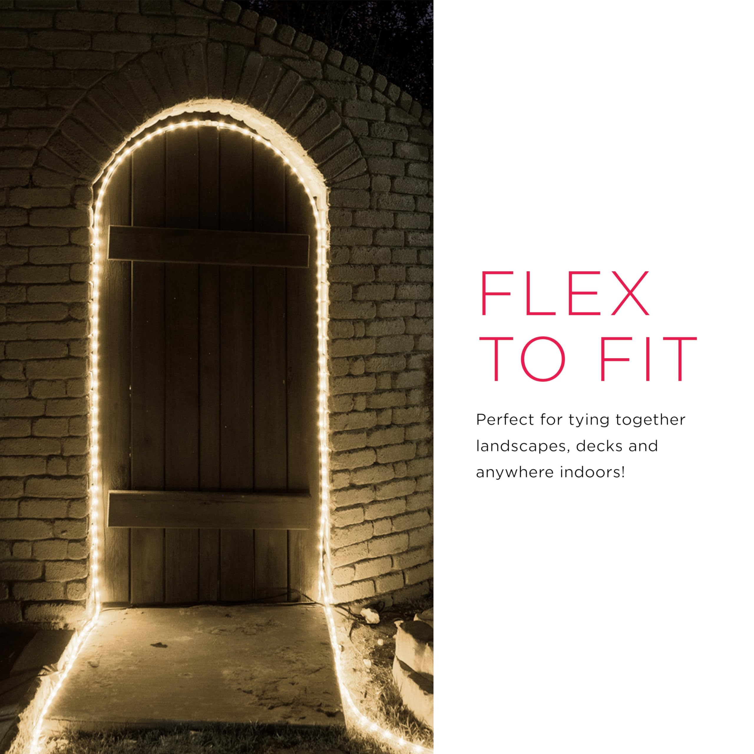 Snapklik.com : LED Rope Lights, 25ft Premium Smoke Black Rope, Warm ...