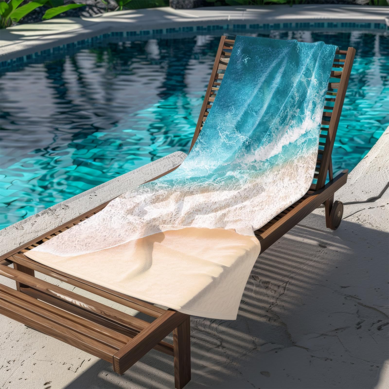 Genérico Toalla Playa Grande Playa del Mar Azul Microfibra Secado Rápido Oversize Toalla Sin Arena Súper Ligera Piscina Camping Picnic Yoga Gimnasio Y Deportes Viaje