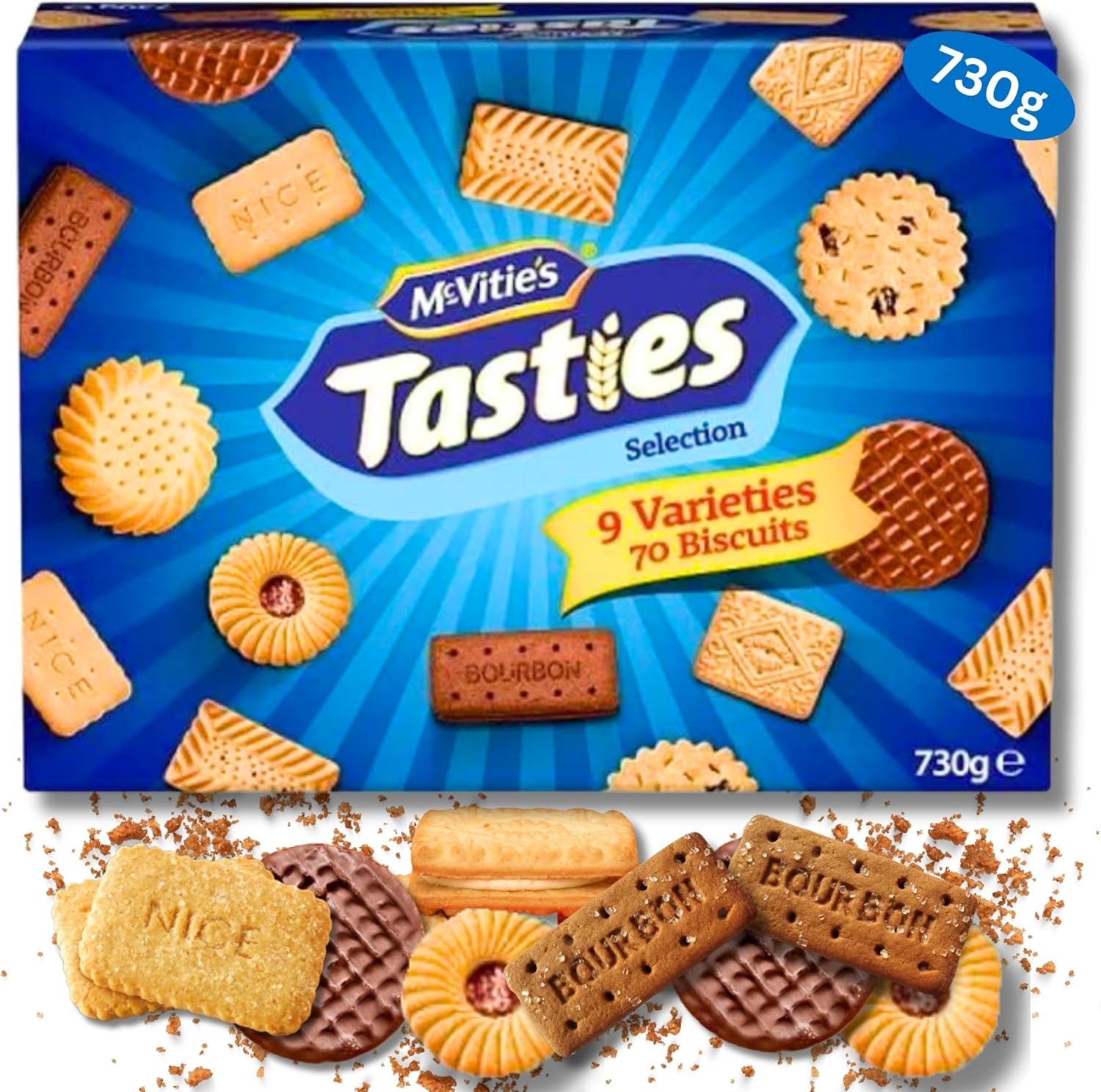 McVities Tasties Biscuit Selection, Assorted Biscuits Box, 70 Biscuits