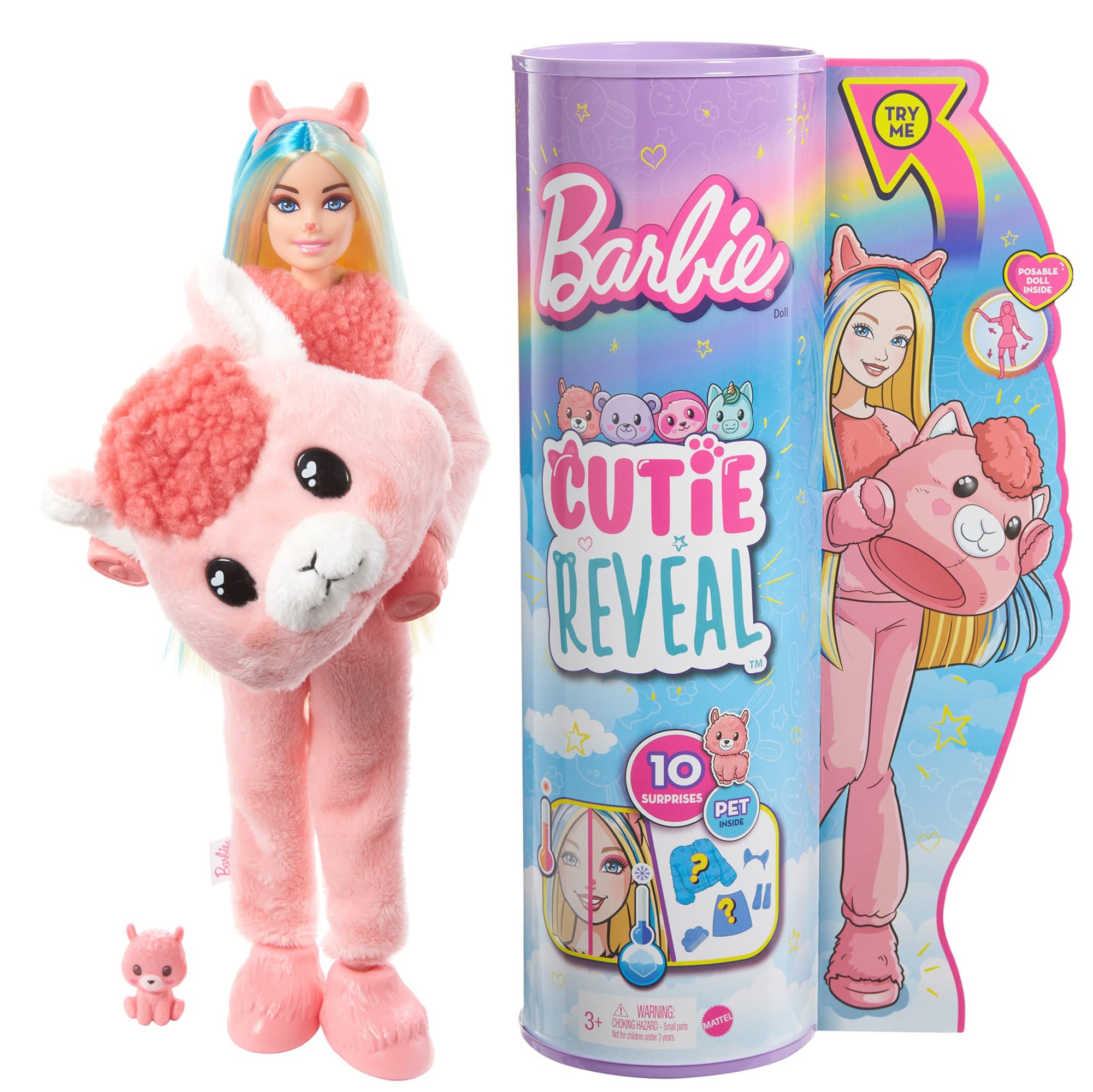 Barbie HJL60 Cute Up! Kigurumi Barbie Llama (Doll & Accessories) (3 Years Old and Up)