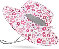 Vista 8 de Sombrero de sol para niñas de 2 a 8 años de malla con protección UV, sombrero de playa plegable para niñas de 2 a 8 años
