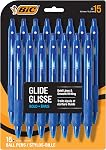 BIC Glide Bold Stylos à bille rétractables Ultra-Smooth, fournitures scolaires pour les étudiants et les enseignants, 15-Count Emballage en bleu