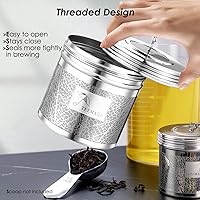 Vista 7 de Paquete de 2 filtros de té extra grandes para té de hojas sueltas y bolas de especias para cocinar sopa de acero inoxidable 304, colador de té