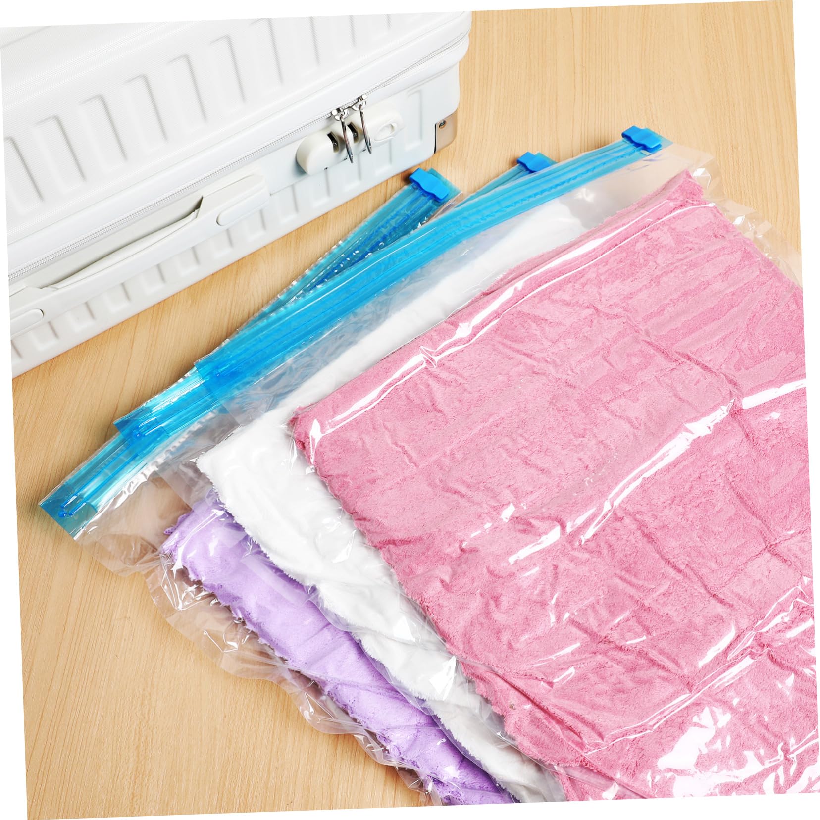 OUNONA 12 Pezzi Sacchetti Compressivi da Viaggio da Buste Sottovuoto per Abbigliamento Buste Valigia e Tuoi Vestiti Durante Tuoi Spostamenti