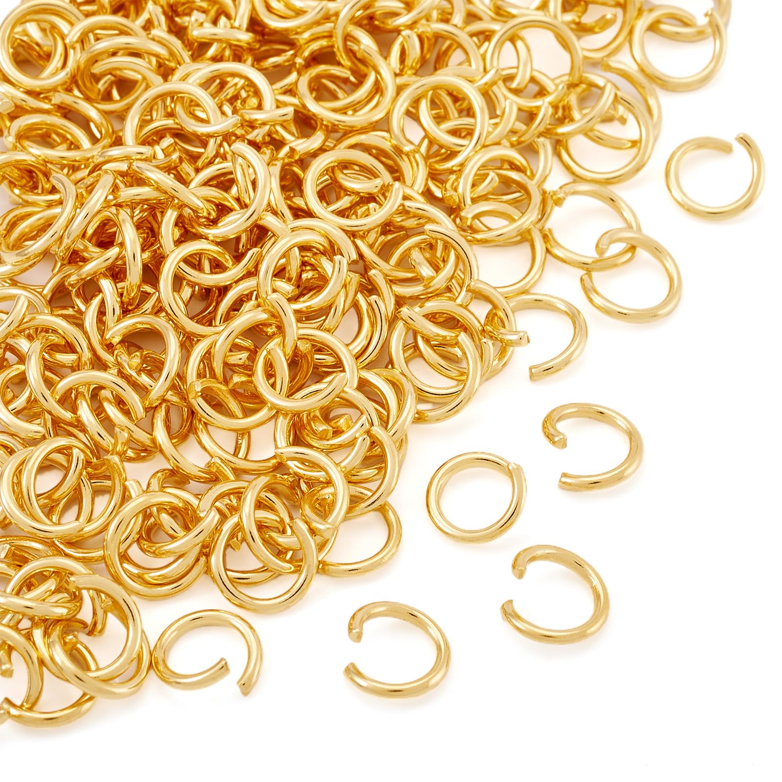 Craftdady 200pcs Stainless Steel Jump Rings 8mm Strong Metal Open Golden Link Ring Connector for Jewellery Necklace Earring Crafts Making