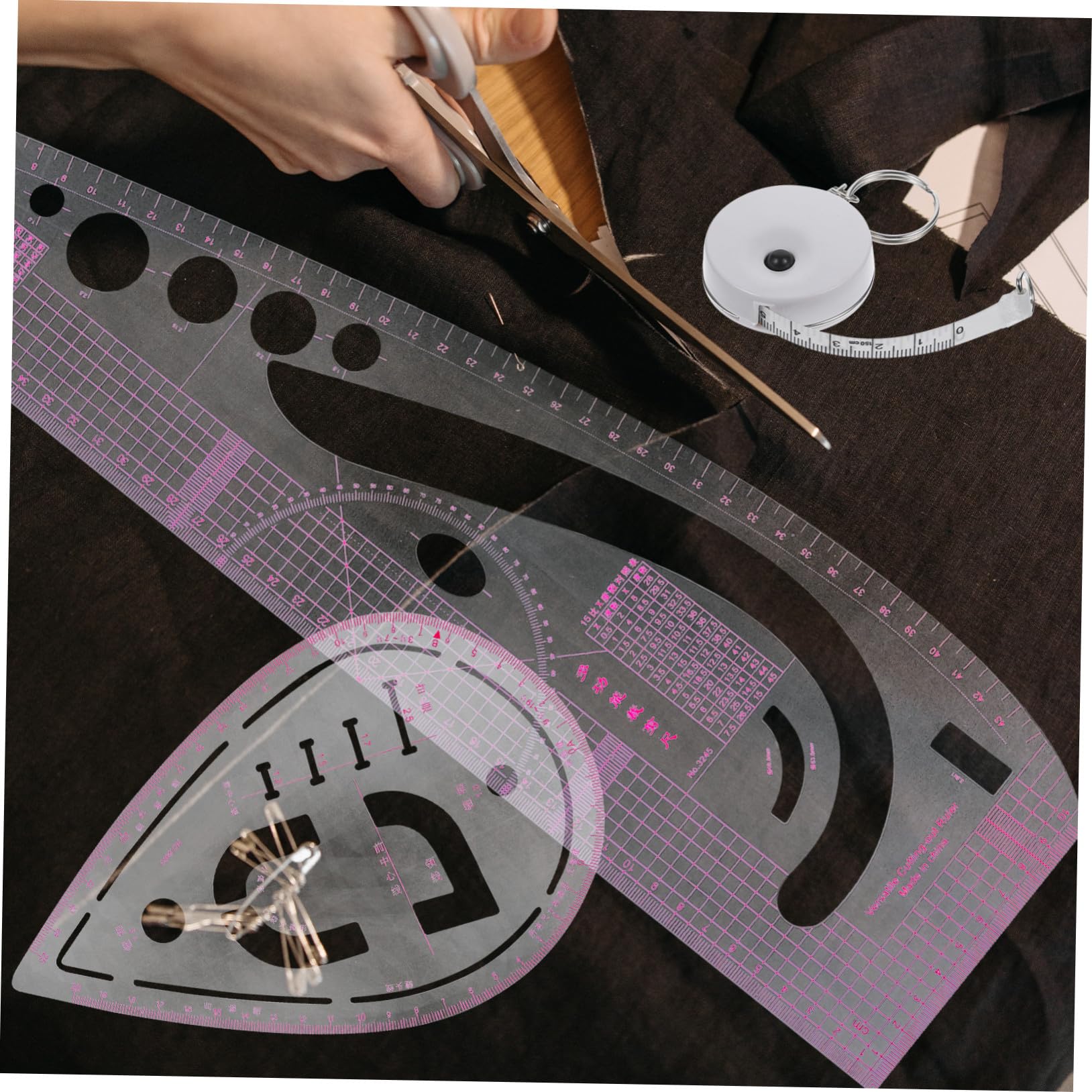 Juego de 9 Reglas de Costura y Patronaje Pvc para Corte | Escala Clara y Medición Precisa, para Diseño de Ropa, Nivel Principiante y Profesional