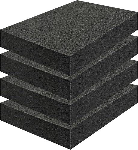 PINGMIC Gun Cases Foam - 4-Pack Pick & Pluck Foam for Gun Case, 16x12x2 | Pick Apart Insert Padding for Gun Cases, customizable cushioning for firearms, electronics,Camera Bags,tools & collectibles.