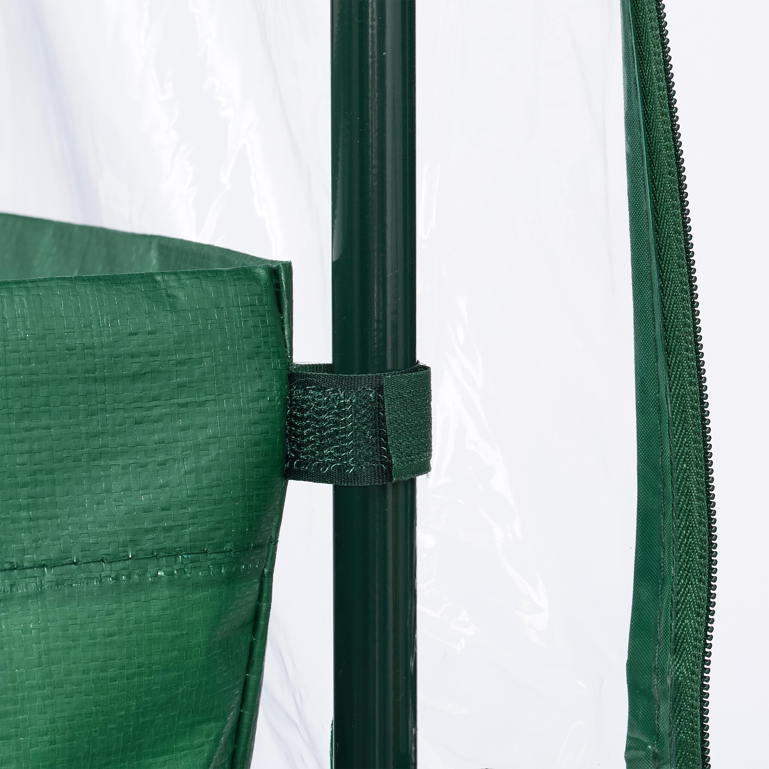 Relaxdays Serra da Balcone e Giardino, Sacco per Piantare, 153x89x49 cm, in PVC, Telaio in Acciaio, Trasparente Verde