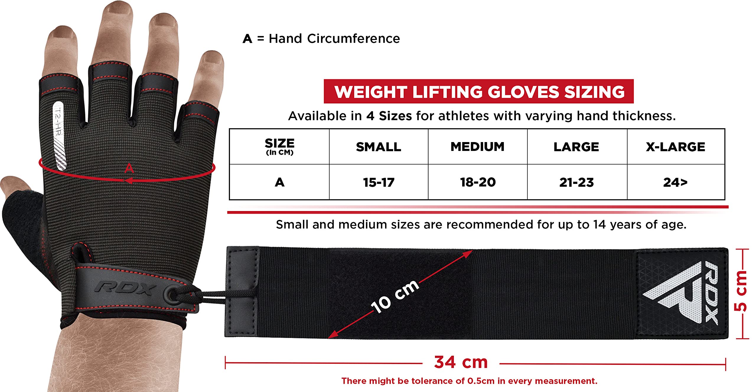 RDX Gants de Musculation pour Hommes Femmes, avec Support de Poignet Long et Extensible, Bonne Prise en Main, Fitness HIIT Entraînement, Bodybuilding Haltérophilie, Cyclisme, Exercices Maison