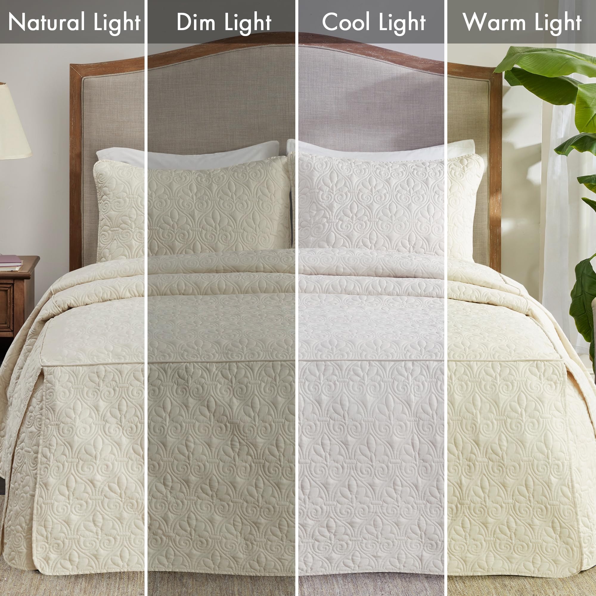 Madison Park Quebec - Colcha Acolchada de Esquina Dividida, diseño clásico Tradicional para Todas Las Estaciones, Ligero, Juego de Ropa de Cama, Fundas a Juego, tamaño King (79 x 81 Pulgadas + 24 | Edredón de esquina dividida, ropa de cama para todas las